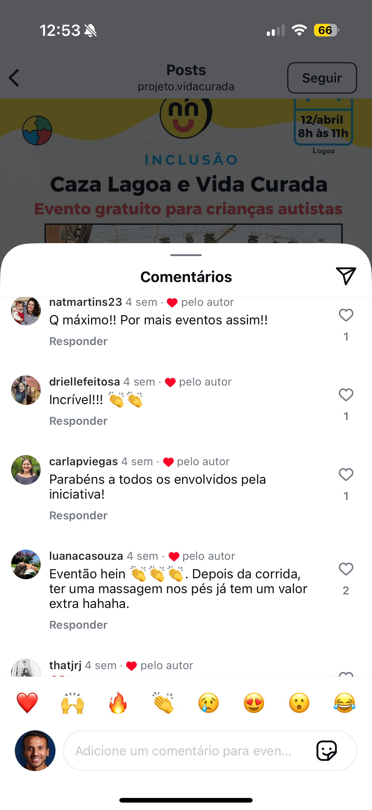 Comentários positivos sobre o Vida Curada no Instagram