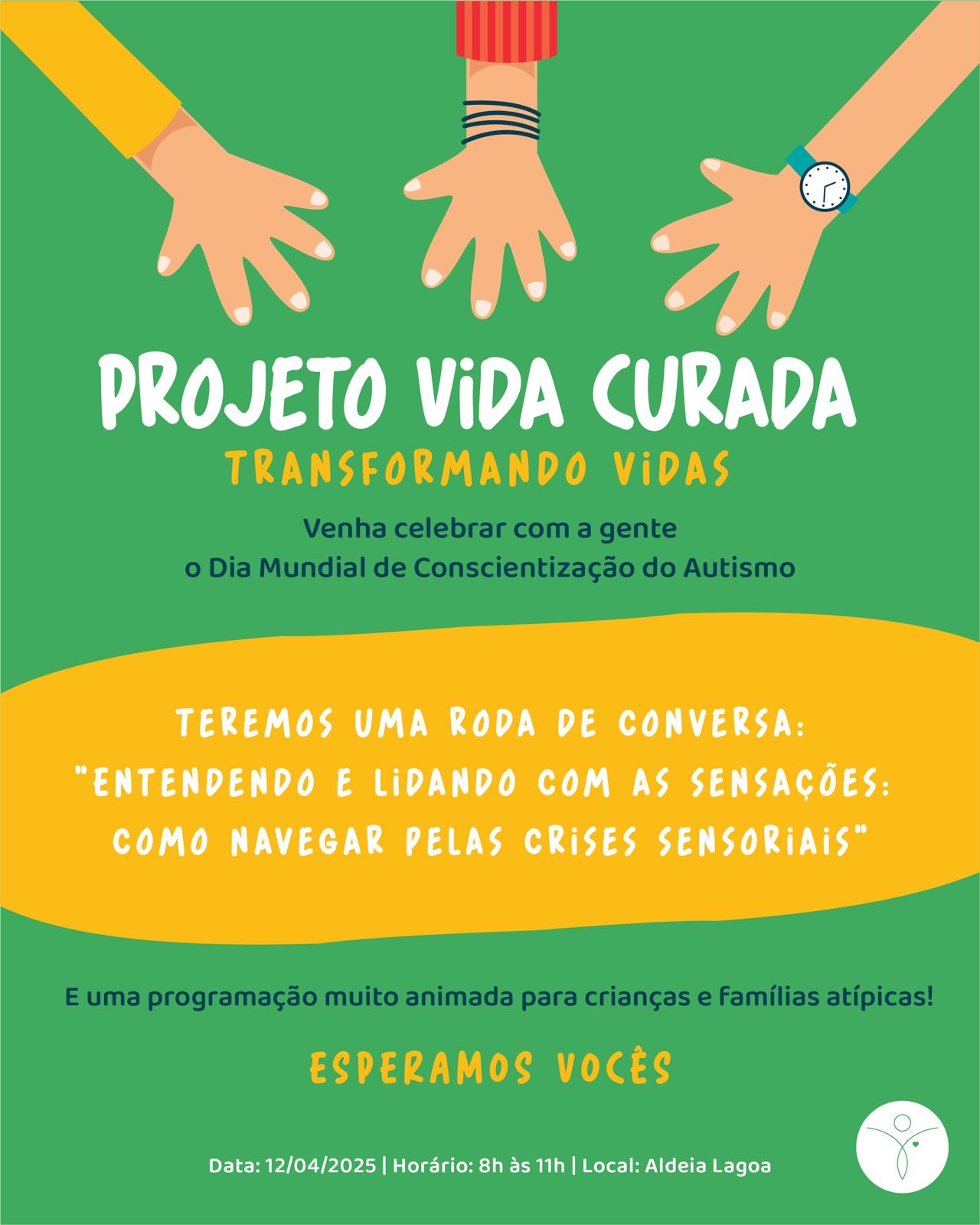Material de divulgação de evento da Associação Vida Curada